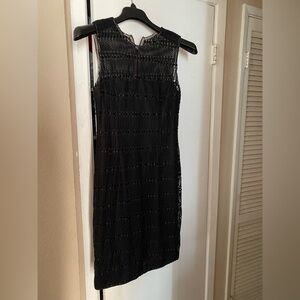 NWT CARNEN MARC VALVO COLLECTION BLACK MESH GORG KNEE HIGH DRESS. SIZE 6 $698